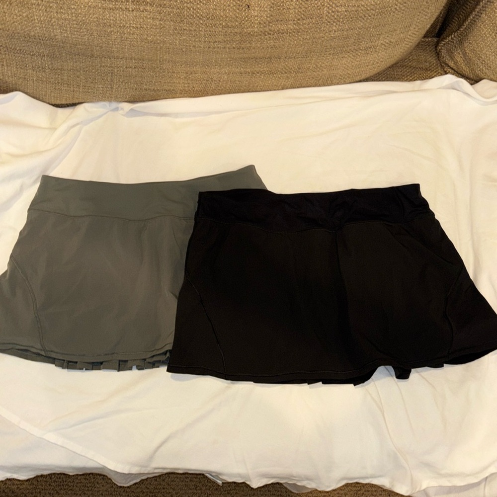 CRZ YOGA  Back Pleated Skort Bundle Moss Green and Black size L EUC